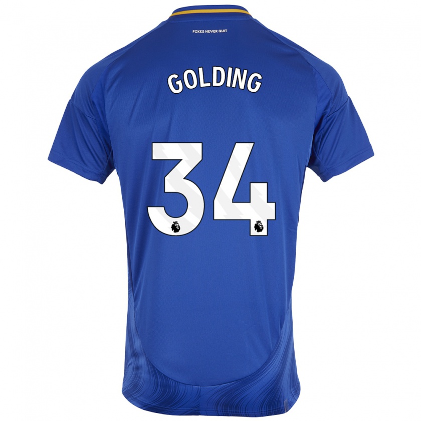 Kandiny Heren Michael Golding #34 Blauw Wit Thuisshirt Thuistenue 2024/25 T-Shirt