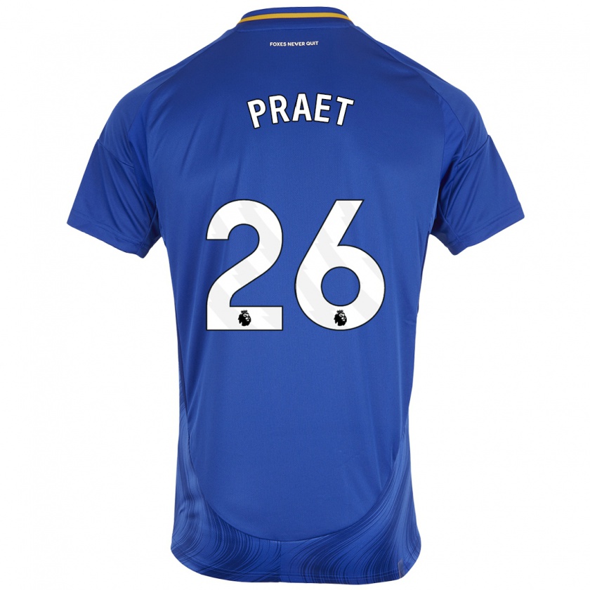 Kandiny Uomo Maglia Dennis Praet #26 Blu Bianco Kit Gara Home 2024/25 Maglietta