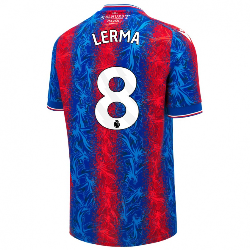 Kandiny Uomo Maglia Jefferson Lerma #8 Strisce Rosso Blu Kit Gara Home 2024/25 Maglietta