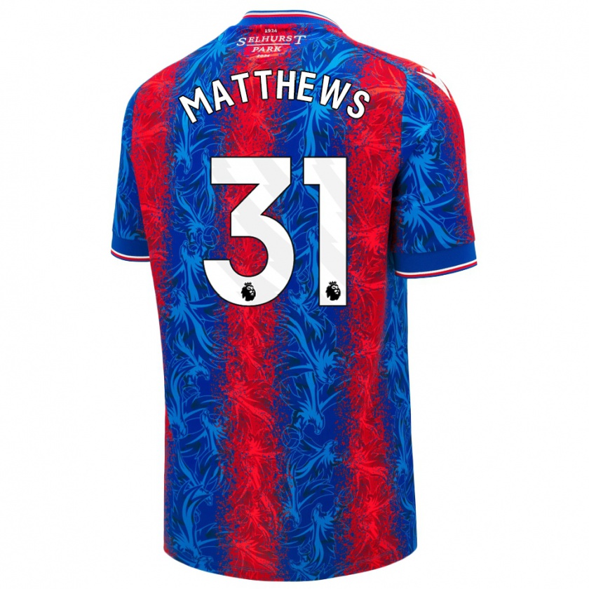 Kandiny Uomo Maglia Remi Matthews #31 Strisce Rosso Blu Kit Gara Home 2024/25 Maglietta