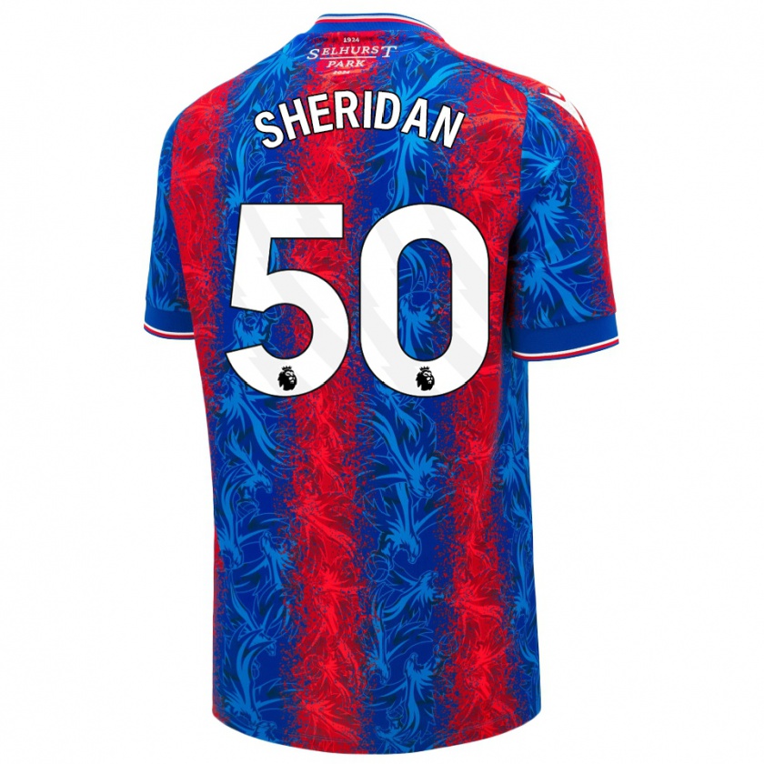 Kandiny Hombre Camiseta Joe Sheridan #50 Rayas Rojas Y Azules 1ª Equipación 2024/25 La Camisa