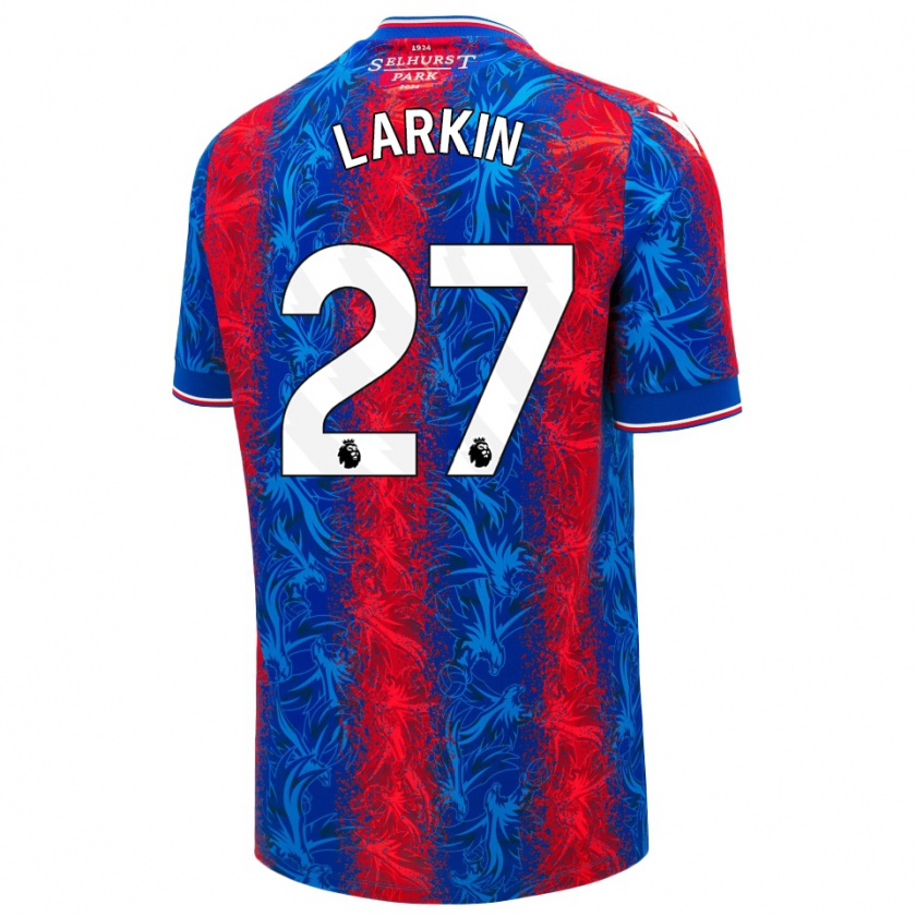 Kandiny Hombre Camiseta Abbie Larkin #27 Rayas Rojas Y Azules 1ª Equipación 2024/25 La Camisa