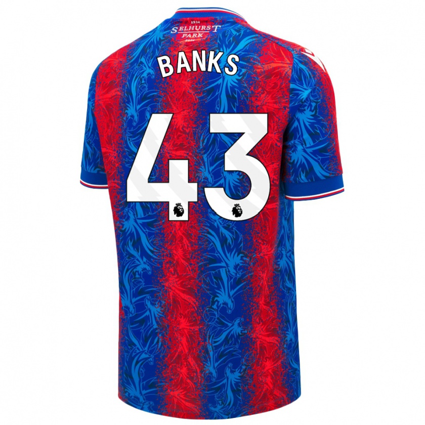 Kandiny Hombre Camiseta Scott Banks #43 Rayas Rojas Y Azules 1ª Equipación 2024/25 La Camisa