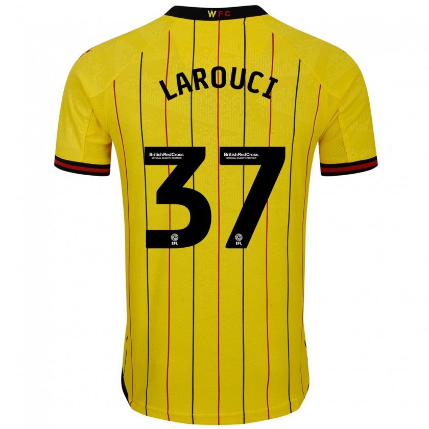 Kandiny Heren Yasser Larouci #37 Geel Zwart Thuisshirt Thuistenue 2024/25 T-Shirt