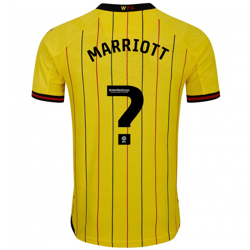 Kandiny Hombre Camiseta Alfie Marriott #0 Amarillo Negro 1ª Equipación 2024/25 La Camisa