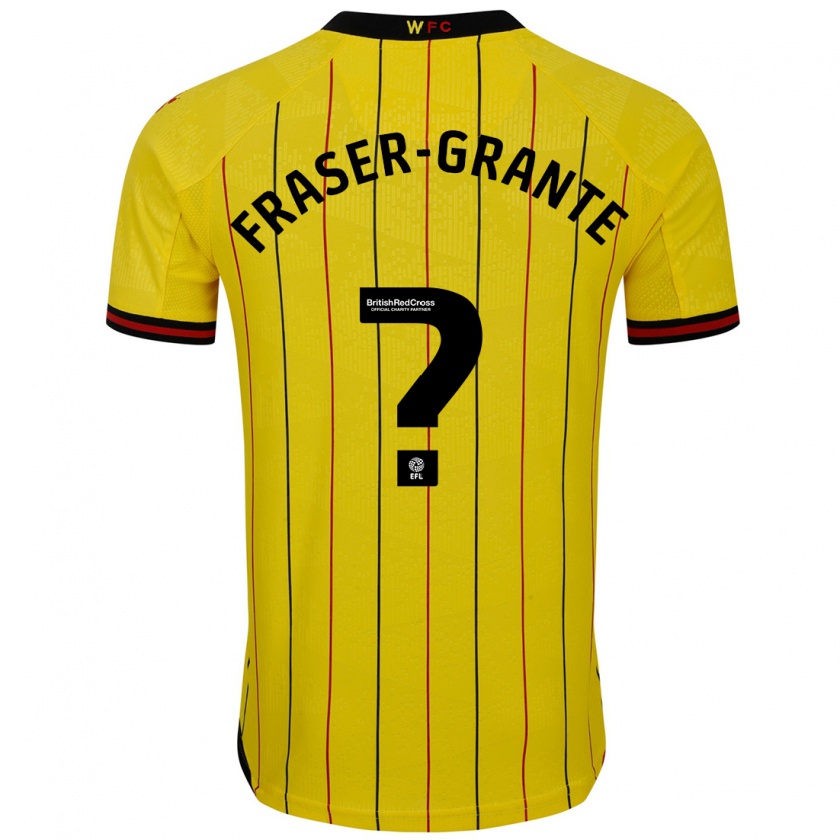 Kandiny Hombre Camiseta Zak Fraser-Grante #0 Amarillo Negro 1ª Equipación 2024/25 La Camisa