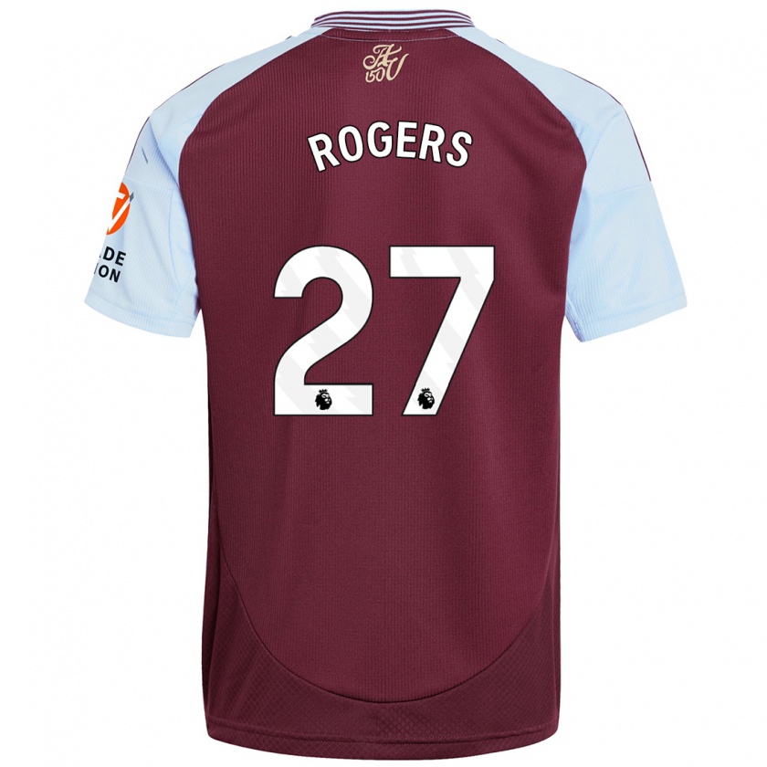 Kandiny Heren Morgan Rogers #27 Bordeaux Hemelsblauw Thuisshirt Thuistenue 2024/25 T-Shirt