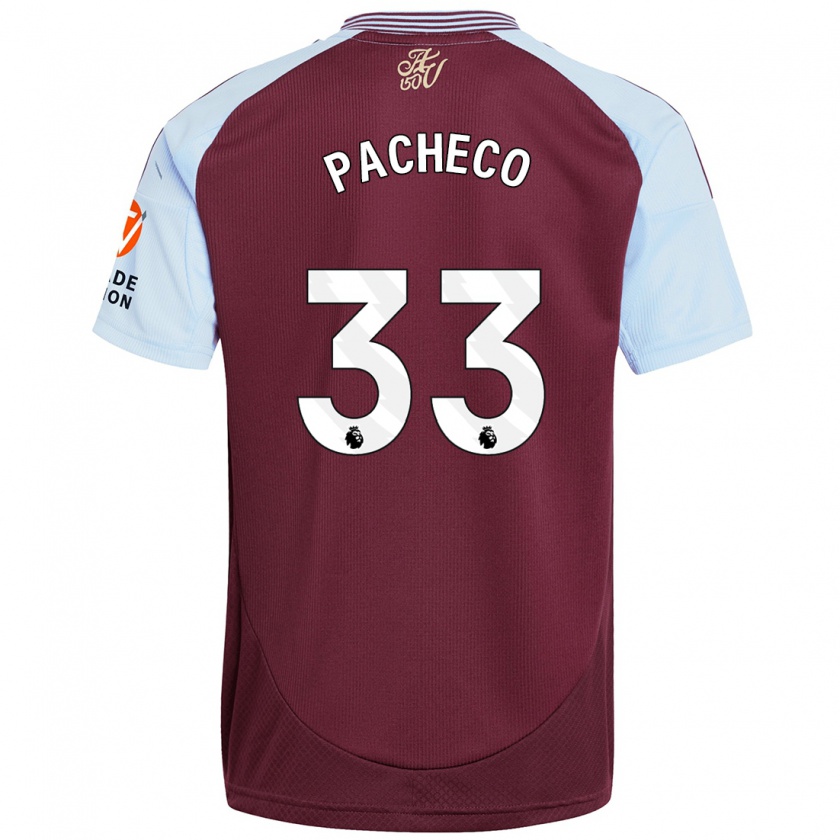 Kandiny Heren Maz Pacheco #33 Bordeaux Hemelsblauw Thuisshirt Thuistenue 2024/25 T-Shirt