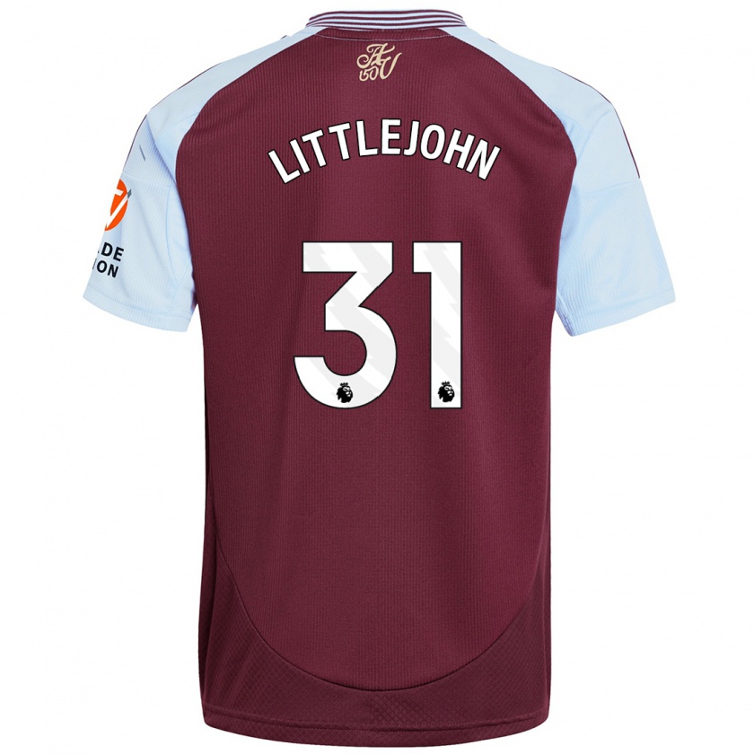 Kandiny Heren Ruesha Littlejohn #31 Bordeaux Hemelsblauw Thuisshirt Thuistenue 2024/25 T-Shirt