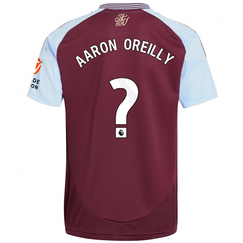 Kandiny Heren Aaron Oreilly #0 Bordeaux Hemelsblauw Thuisshirt Thuistenue 2024/25 T-Shirt