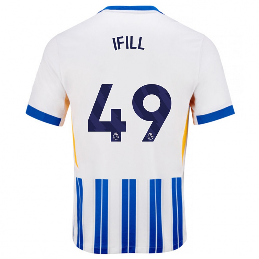 Kandiny Heren Marcus Ifill #49 Wit Blauwe Krijtstrepen Thuisshirt Thuistenue 2024/25 T-Shirt