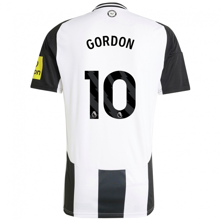 Kandiny Heren Anthony Gordon #10 Wit Zwart Thuisshirt Thuistenue 2024/25 T-Shirt