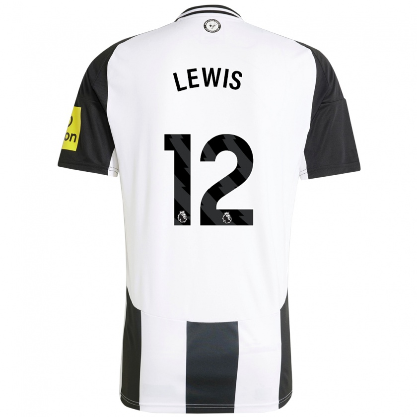 Kandiny Uomo Maglia Jamal Lewis #12 Bianco Nero Kit Gara Home 2024/25 Maglietta