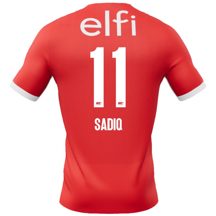 Kandiny Hombre Camiseta Ibrahim Sadiq #11 Rojo Blanco 1ª Equipación 2024/25 La Camisa México