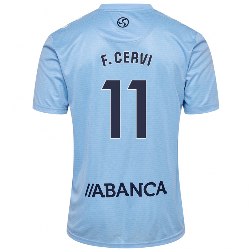 Kandiny Hombre Camiseta Franco Cervi #11 Azul Cielo 1ª Equipación 2024/25 La Camisa