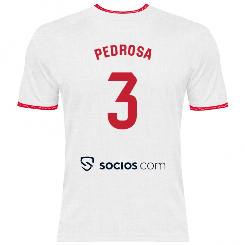 Kandiny Uomo Maglia Adrià Pedrosa #3 Bianco Rosso Kit Gara Home 2024/25 Maglietta