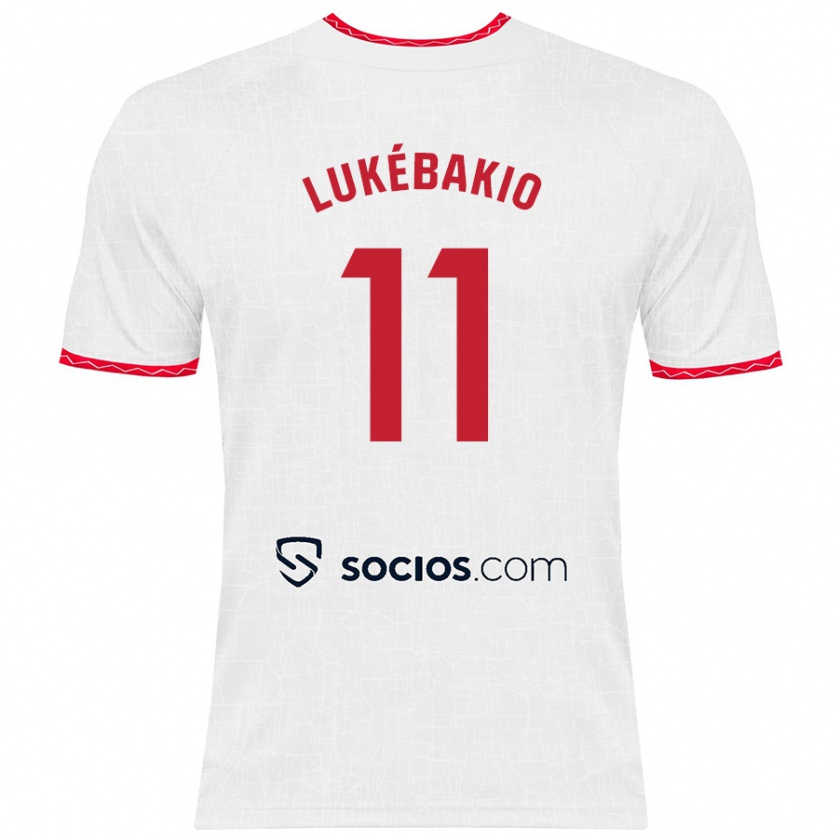 Kandiny Hombre Camiseta Dodi Lukébakio #11 Blanco Rojo 1ª Equipación 2024/25 La Camisa México