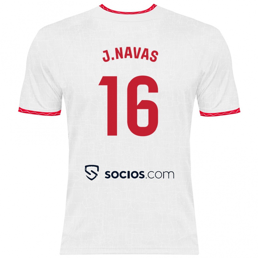 Kandiny Herren Jesús Navas #16 Weiß Rot Heimtrikot Trikot 2024/25 T-Shirt Österreich