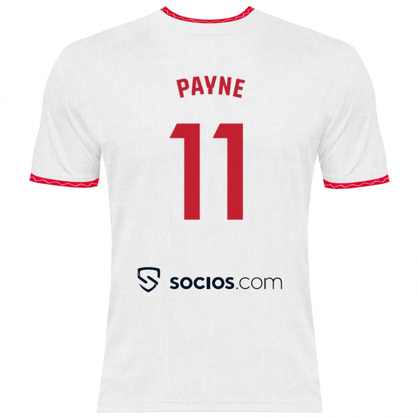 Kandiny Uomo Maglia Antionette Oyedupe Toni Payne #11 Bianco Rosso Kit Gara Home 2024/25 Maglietta