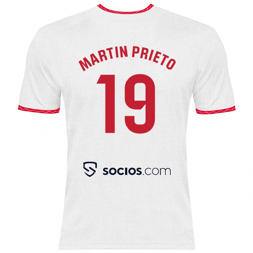 Kandiny Heren Cristina Martín-Prieto Gutiérrez #19 Wit Rood Thuisshirt Thuistenue 2024/25 T-Shirt