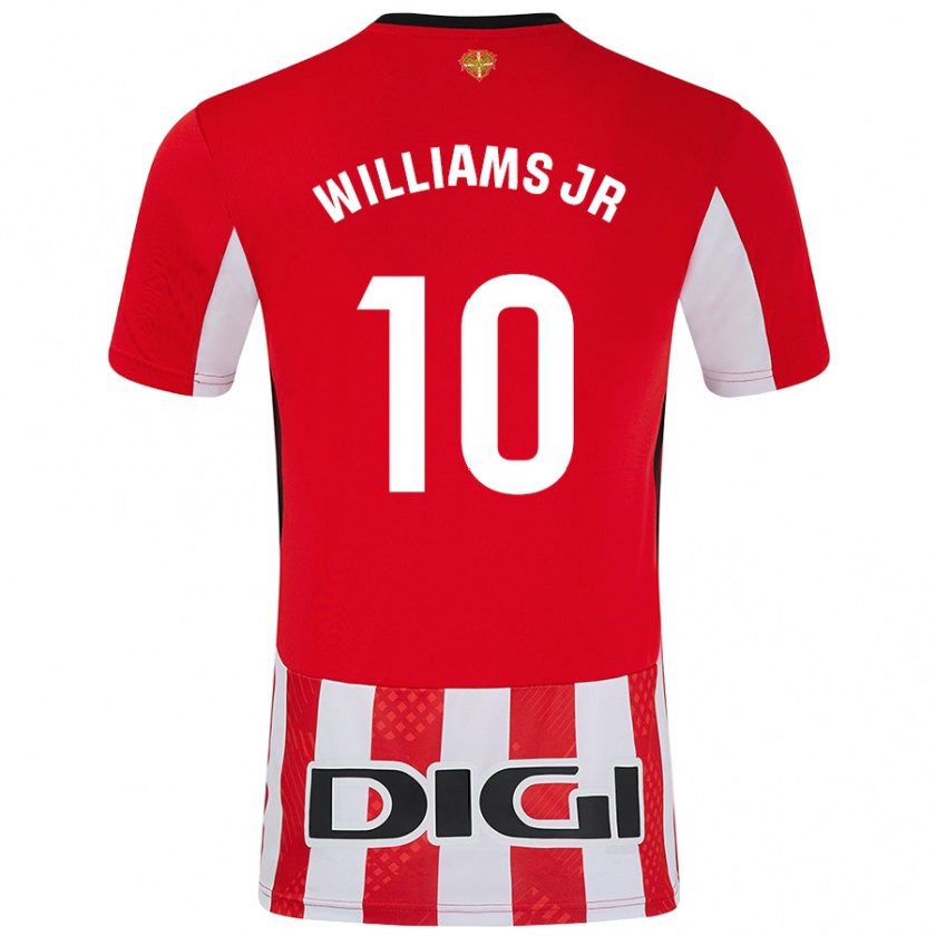 Kandiny Uomo Maglia Nico Williams #10 Rosso Bianco Kit Gara Home 2024/25 Maglietta