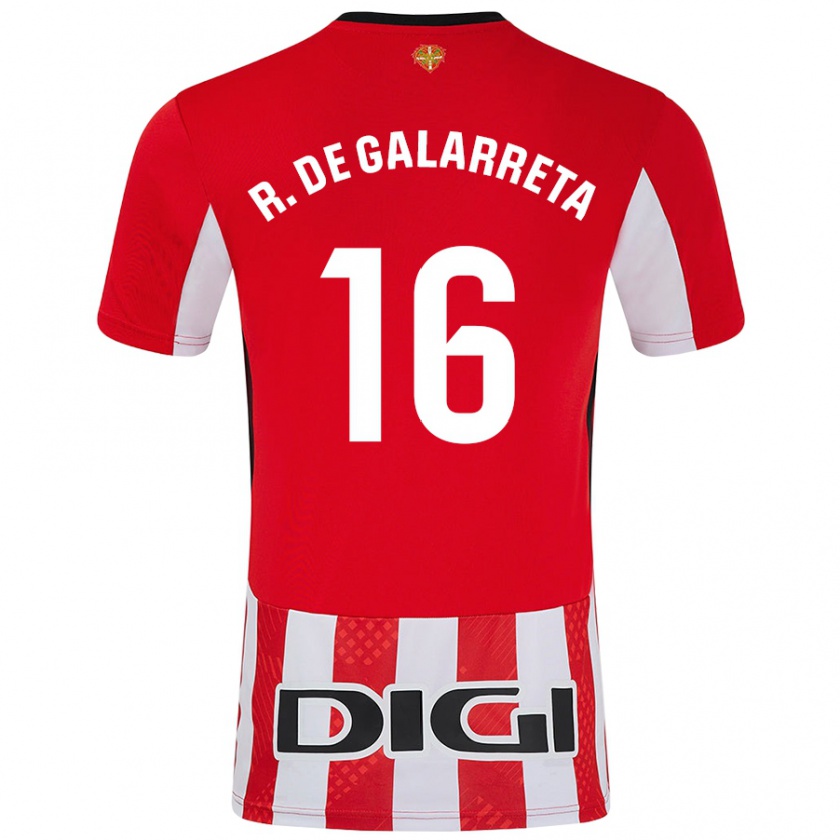 Kandiny Hombre Camiseta Iñigo Ruiz De Galarreta #16 Rojo Blanco 1ª Equipación 2024/25 La Camisa México