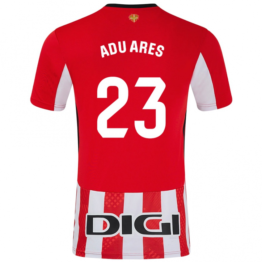 Kandiny Hombre Camiseta Adu Ares #23 Rojo Blanco 1ª Equipación 2024/25 La Camisa México