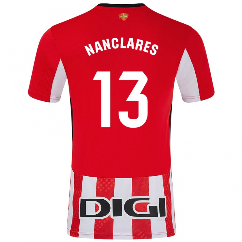 Kandiny Hombre Camiseta Adriana Nanclares #13 Rojo Blanco 1ª Equipación 2024/25 La Camisa México