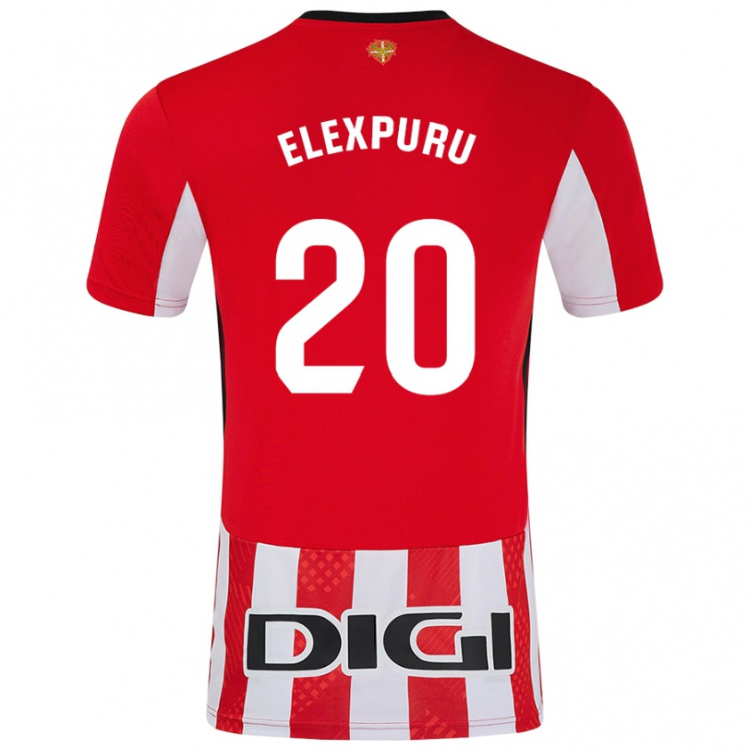 Kandiny Uomo Maglia Ane Elexpuru #20 Rosso Bianco Kit Gara Home 2024/25 Maglietta