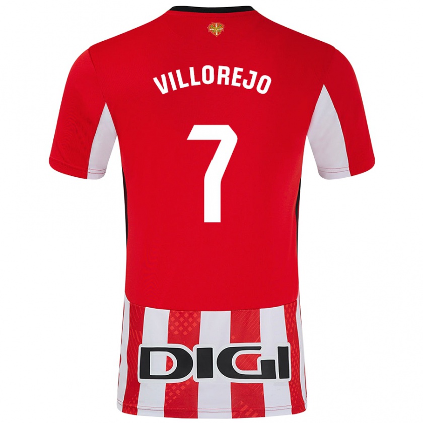 Kandiny Heren Ardaitz Villorejo #7 Rood Wit Thuisshirt Thuistenue 2024/25 T-Shirt