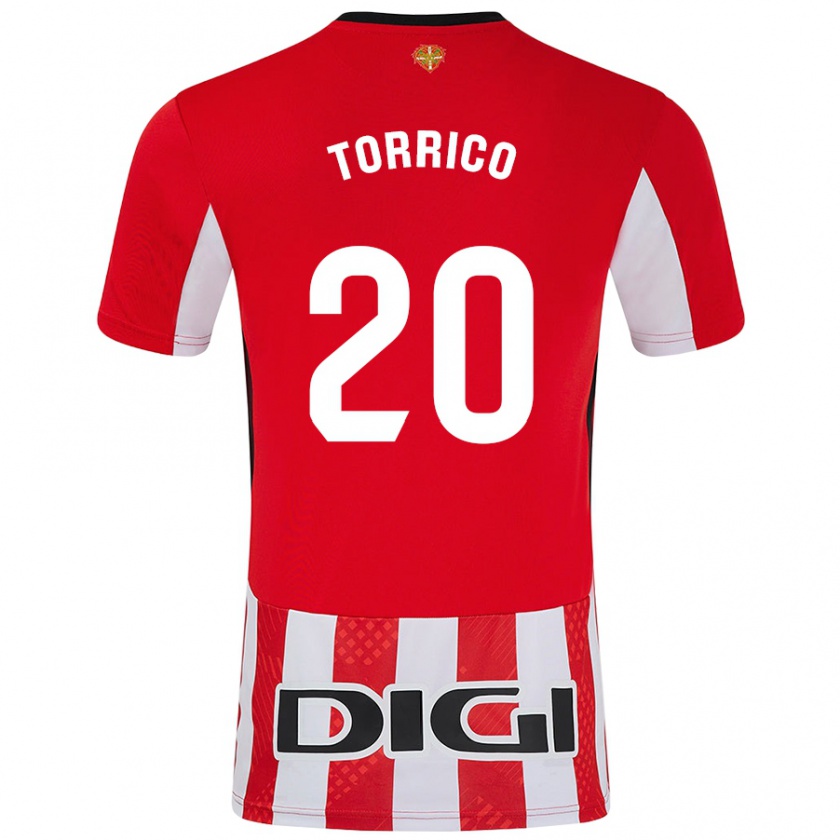 Kandiny Heren Aitor Torrico #20 Rood Wit Thuisshirt Thuistenue 2024/25 T-Shirt