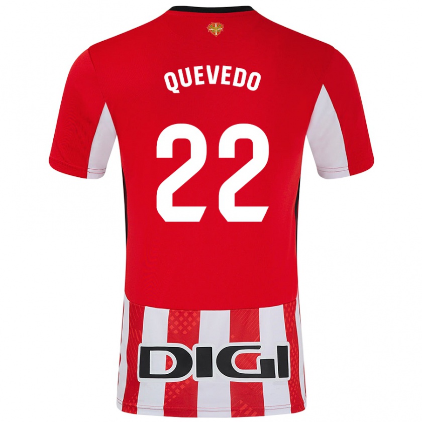 Kandiny Uomo Maglia Ugaitz Quevedo #22 Rosso Bianco Kit Gara Home 2024/25 Maglietta