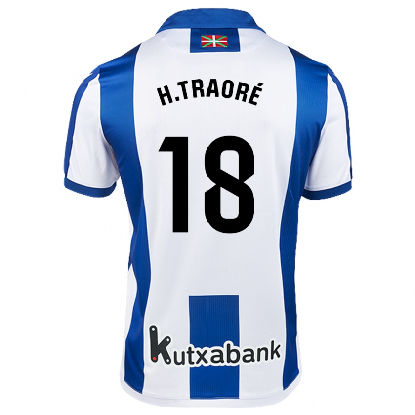 Kandiny Heren Hamari Traoré #18 Wit Blauw Thuisshirt Thuistenue 2024/25 T-Shirt