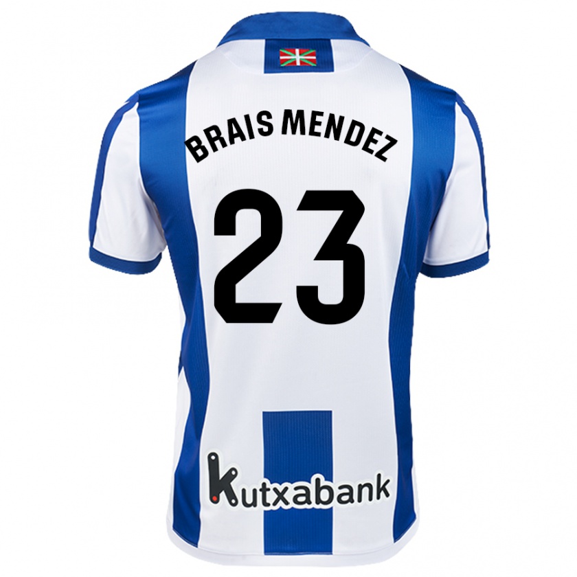 Kandiny Heren Brais Méndez #23 Wit Blauw Thuisshirt Thuistenue 2024/25 T-Shirt