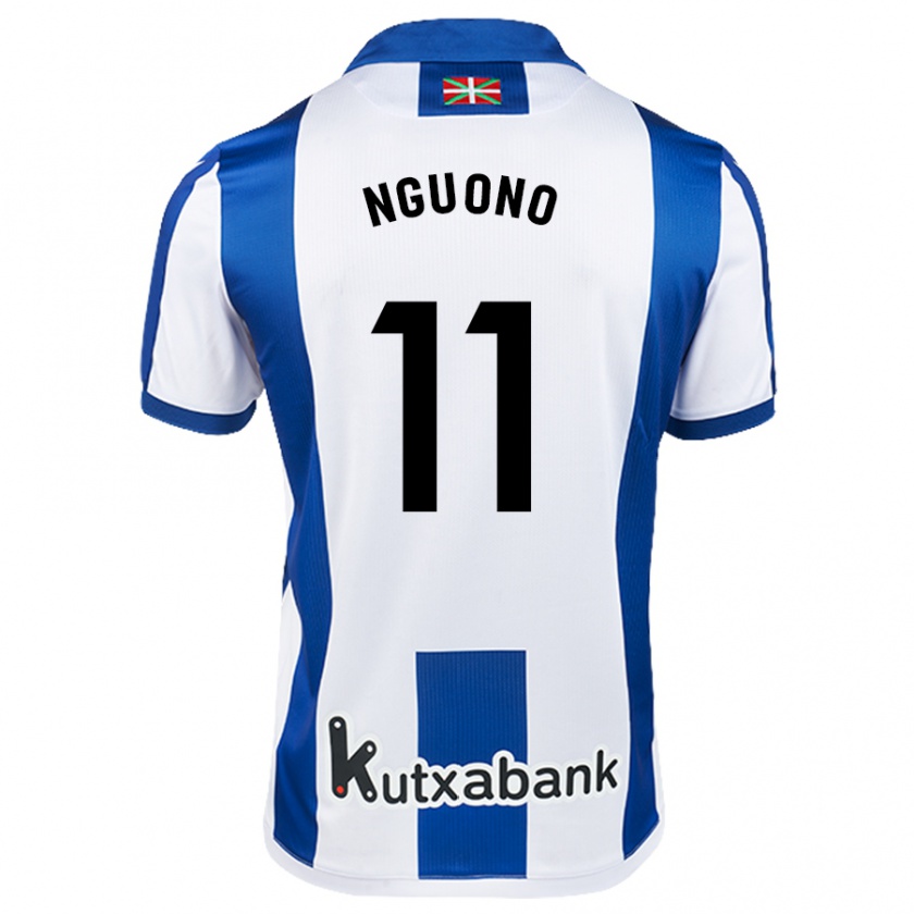 Kandiny Heren Job Ochieng #11 Wit Blauw Thuisshirt Thuistenue 2024/25 T-Shirt