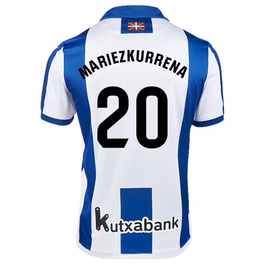 Kandiny Heren Arkaitz Mariezkurrena #20 Wit Blauw Thuisshirt Thuistenue 2024/25 T-Shirt