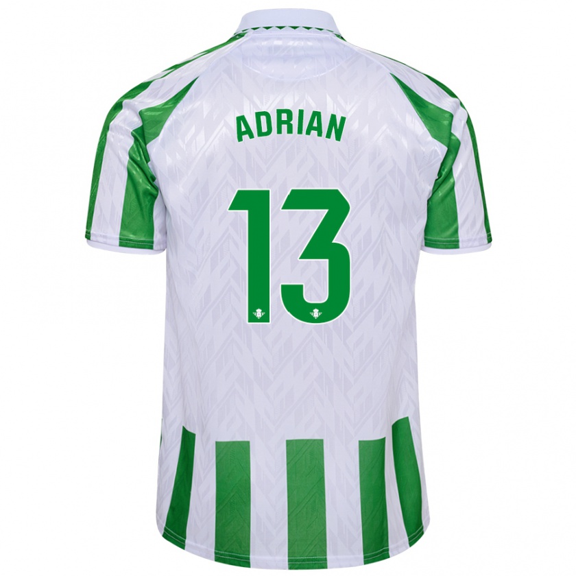 Kandiny Uomo Maglia Adrián #13 Verde Bianco A Righe Kit Gara Home 2024/25 Maglietta