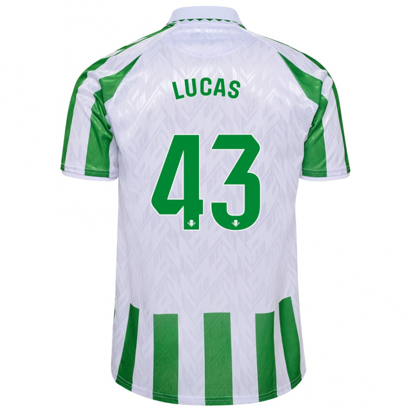 Kandiny Uomo Maglia Lucas Alcázar #43 Verde Bianco A Righe Kit Gara Home 2024/25 Maglietta