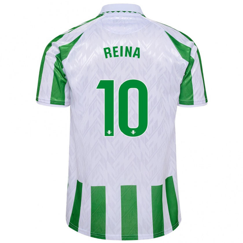 Kandiny Uomo Maglia Carlos Reina #10 Verde Bianco A Righe Kit Gara Home 2024/25 Maglietta