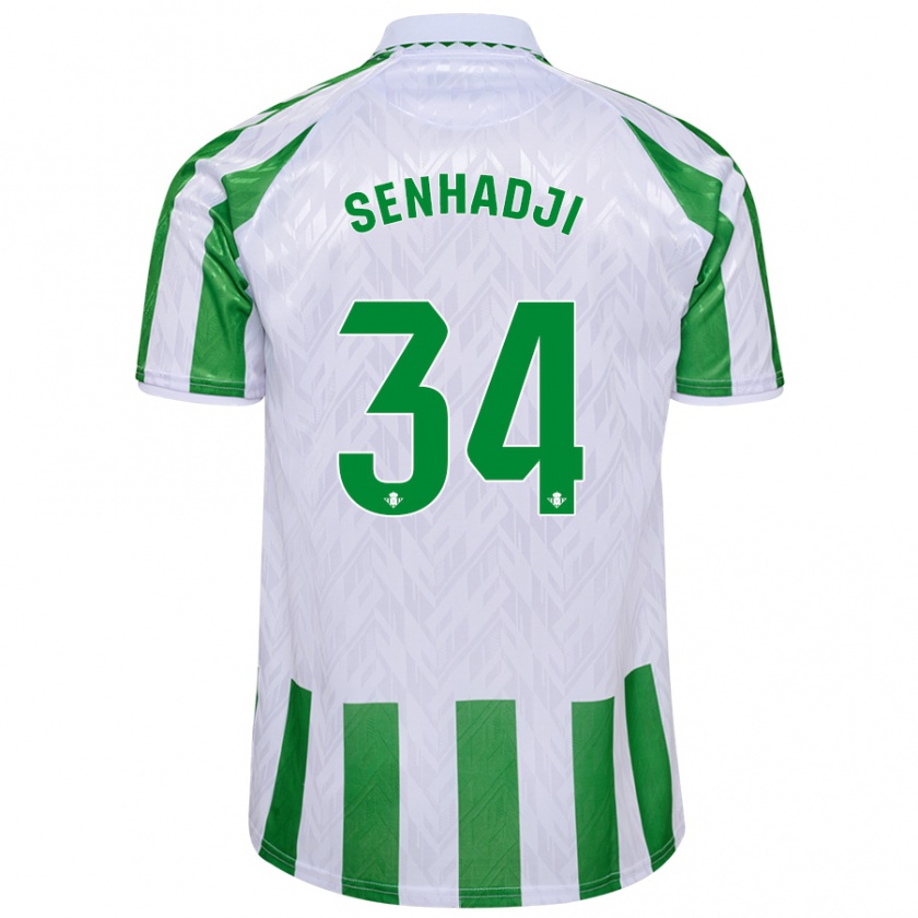 Kandiny Heren Yanis Senhadji #34 Groen Witte Strepen Thuisshirt Thuistenue 2024/25 T-Shirt