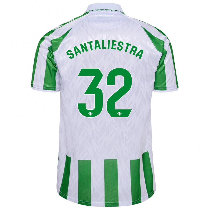 Kandiny Uomo Maglia Carla Santaliestra #32 Verde Bianco A Righe Kit Gara Home 2024/25 Maglietta