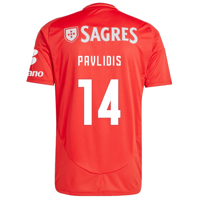 Kandiny Heren Vangelis Pavlidis #14 Rood Wit Thuisshirt Thuistenue 2024/25 T-Shirt