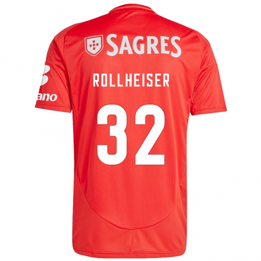 Kandiny Uomo Maglia Benjamín Rollheiser #32 Rosso Bianco Kit Gara Home 2024/25 Maglietta