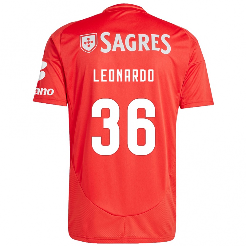 Kandiny Heren Marcos Leonardo #36 Rood Wit Thuisshirt Thuistenue 2024/25 T-Shirt België