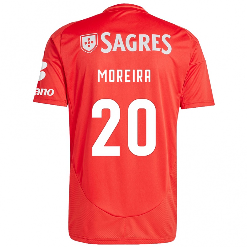 Kandiny Hombre Camiseta André Moreira #20 Rojo Blanco 1ª Equipación 2024/25 La Camisa