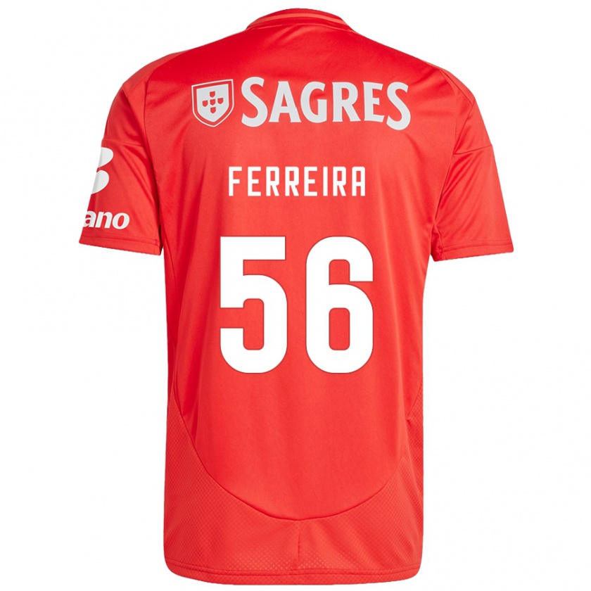 Kandiny Heren Martim Ferreira #56 Rood Wit Thuisshirt Thuistenue 2024/25 T-Shirt