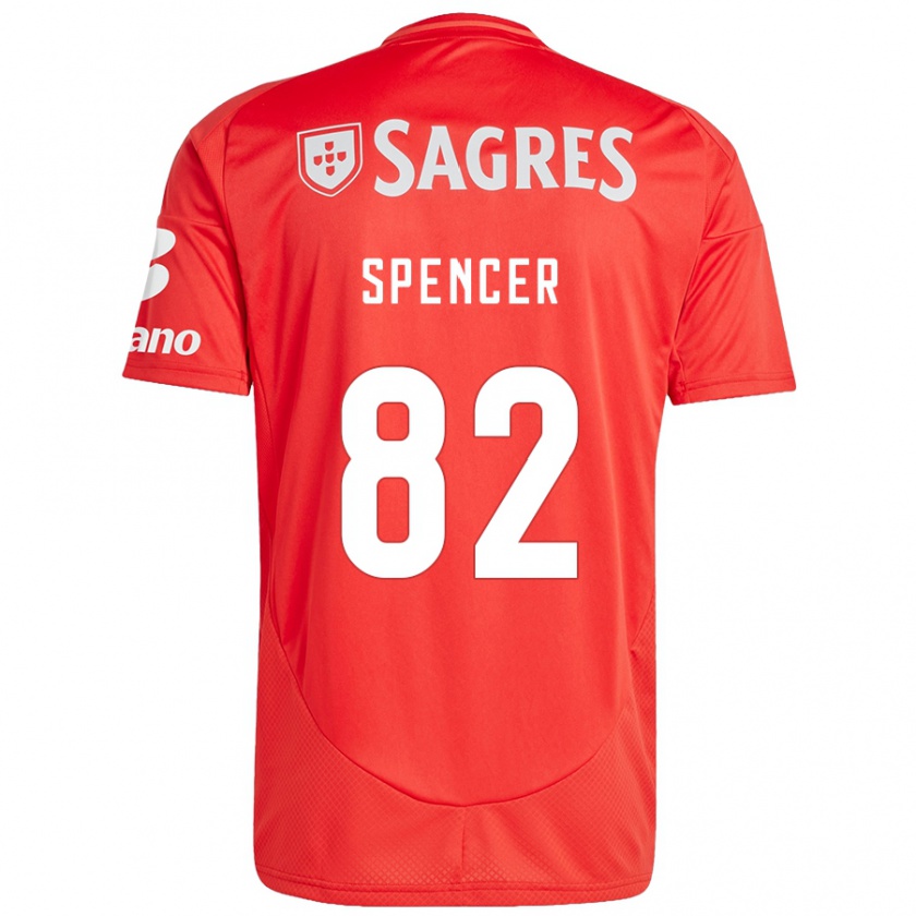 Kandiny Heren Diogo Spencer #82 Rood Wit Thuisshirt Thuistenue 2024/25 T-Shirt