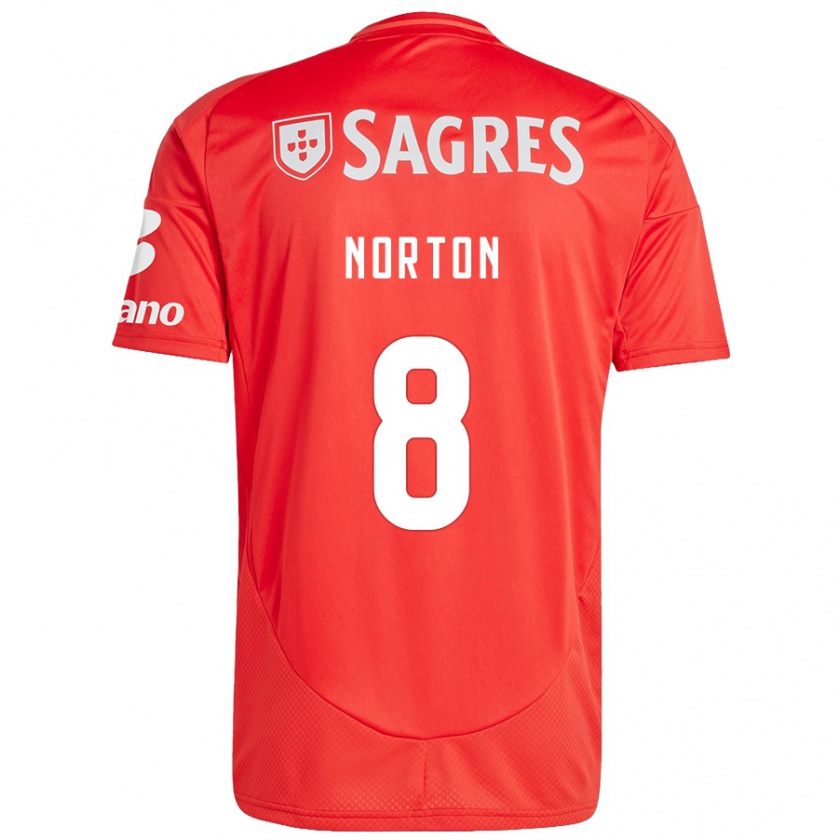 Kandiny Hombre Camiseta Andreia Norton #8 Rojo Blanco 1ª Equipación 2024/25 La Camisa