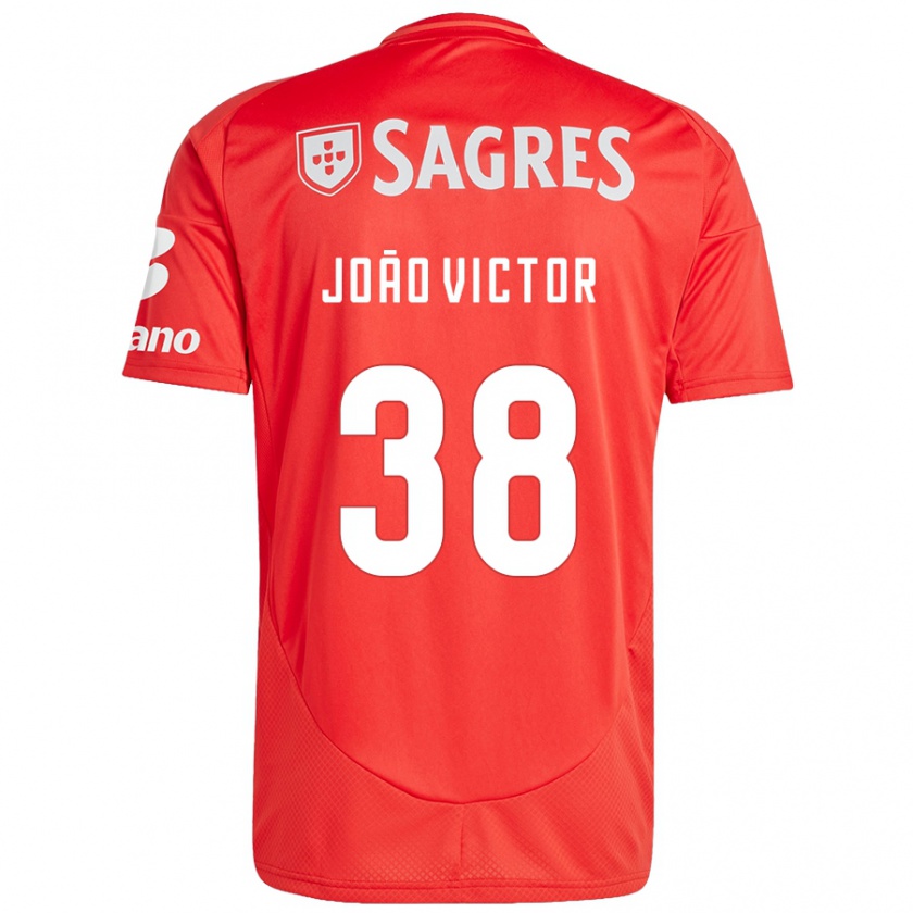 Kandiny Hombre Camiseta João Victor #38 Rojo Blanco 1ª Equipación 2024/25 La Camisa