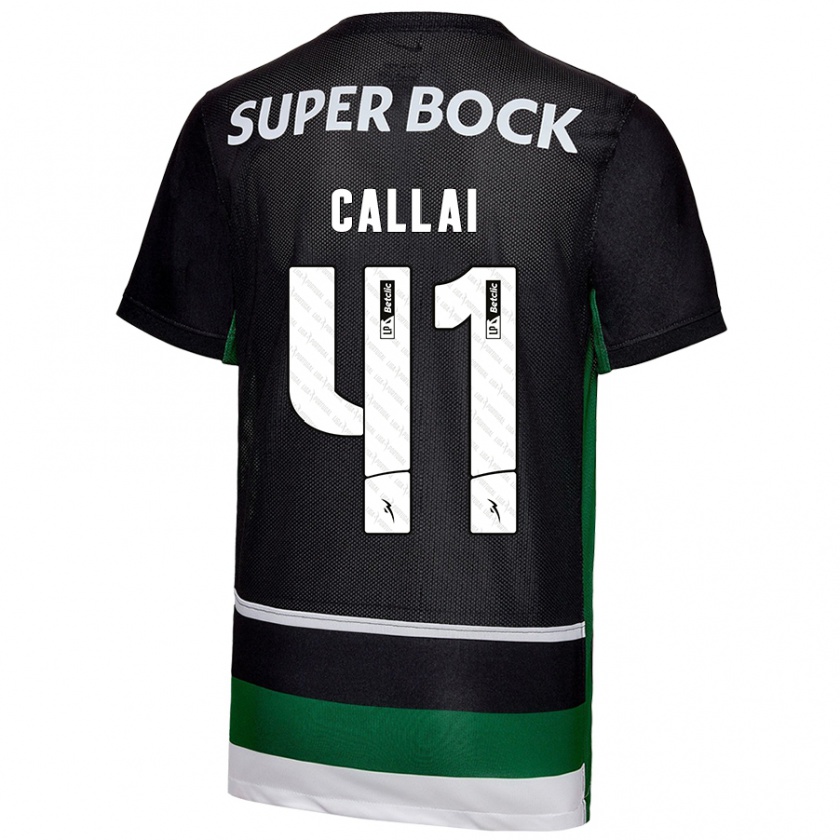 Kandiny Uomo Maglia Diego Callai #41 Nero Bianco Verde Kit Gara Home 2024/25 Maglietta